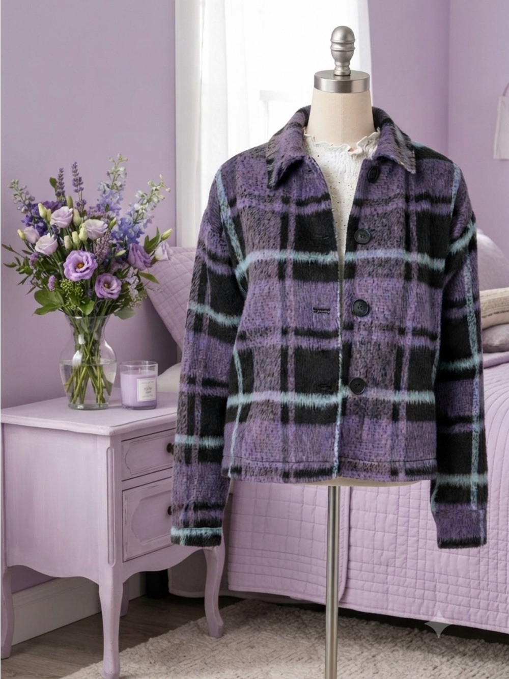 Mystree Purple Plaid Jacket